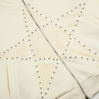 Y2K Star Zip Oversized Jacket — fabric close-up