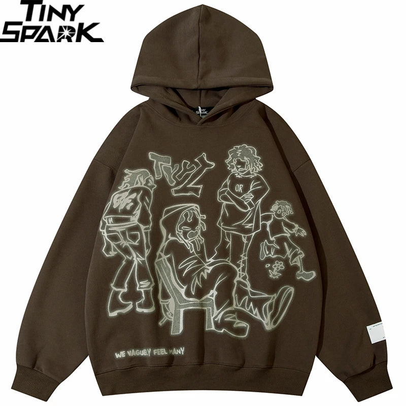 Pink Cartoon Anime Graphic Hoodie — detail shot
