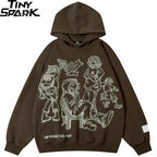 Pink Cartoon Anime Graphic Hoodie — detail shot