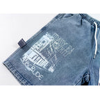 Letter Denim Shorts — back view