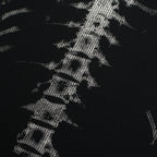 Y2K Black Skeleton Graphic Oversized T-Shirt — fabric close-up