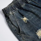 Vintage Ripped Loose Denim Shorts — detail shot