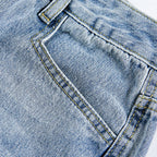 Y2K Blue Ripped Loose Denim Shorts — fit shot