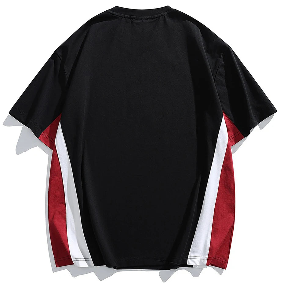 Shirts Vintage Color Block Oversized T-Shirt — front view