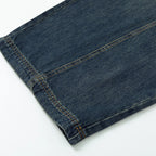 Vintage Blue Denim Wide Leg Jeans — fit shot