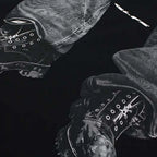 Y2K Black Graphic Oversized T-Shirt — fabric close-up