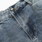 Y2K Vintage Blue Loose Denim Shorts — detail shot