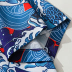 Koi Graphic Oversized Shirt — fabric close-up