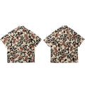 Painted Plant Print Hawaiian Shirt — fit shot