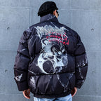Bear Print Puffer Jacket — styling shot