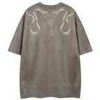 Tshirts Vintage Graphic Suede Oversized T-Shirt — detail shot