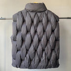 Vests Black Padded Loose Puffer Jacket — front view