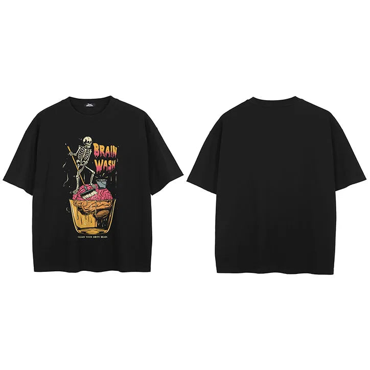 Dark Black Faded T-Shirt — side view