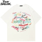 Beige Graffiti Graphic T-Shirt — front view