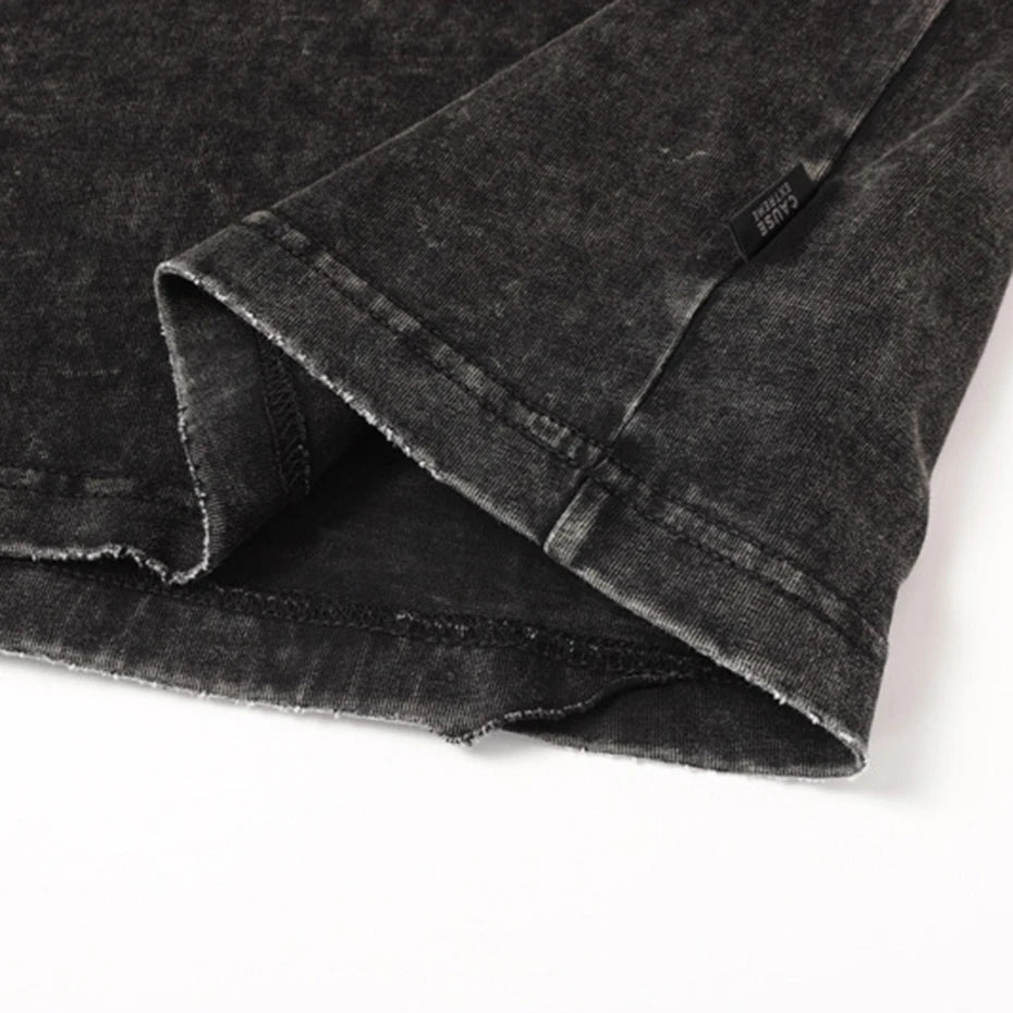 Rivet Vintage Patchwork Oversized T-Shirt — fabric close-up