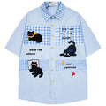 Y2K Cat Graphic Loose Shirt — styling shot