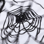 Y2K Black Spider Print Oversized T-Shirt — fabric close-up