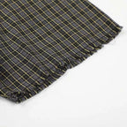 Vintage Plaid Washed Oversized Shirt — fabric close-up