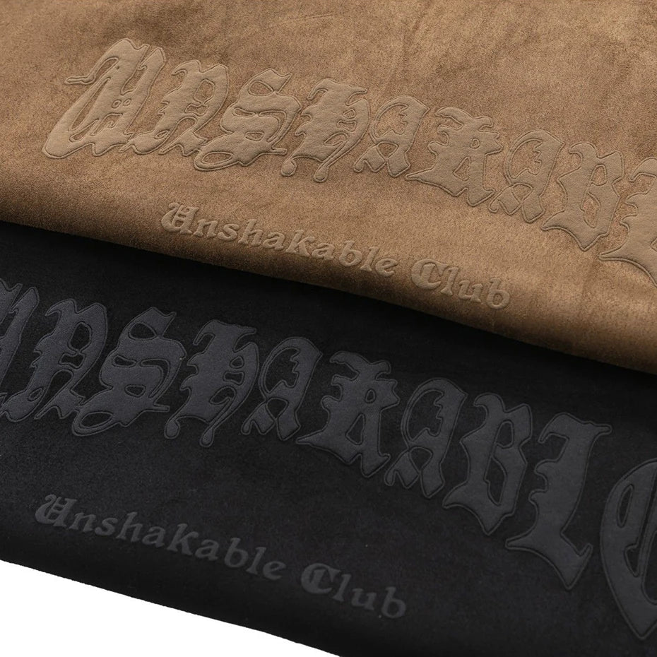 Skeleton Wings Graphic Suede Loose T-Shirt — fit shot