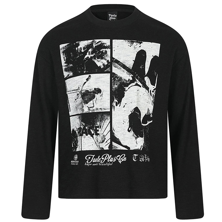 Y2K Graphic Loose Long Sleeve Tee — back view