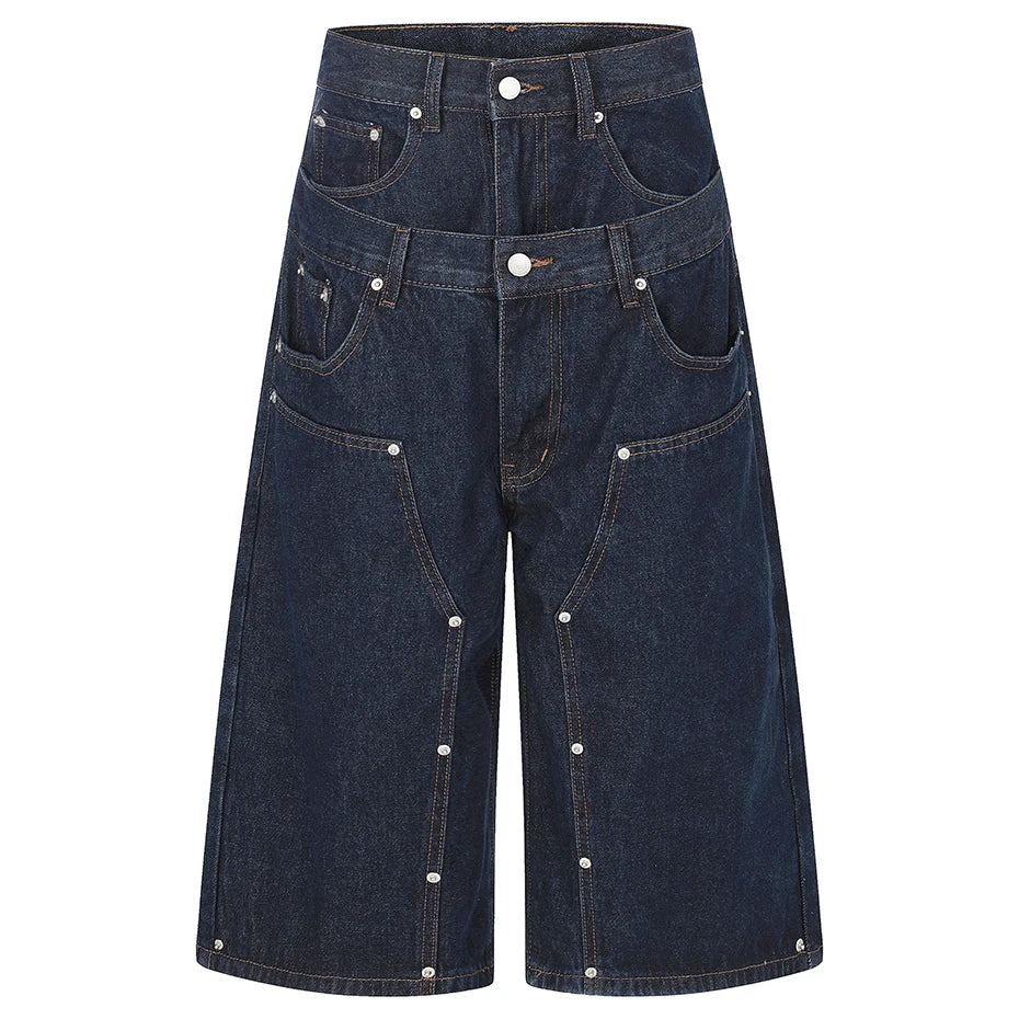Jeans Blue Loose Denim Shorts — styling shot