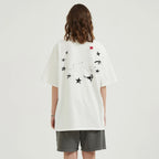Print White Cat Graphic T-Shirt — back view