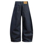 Blue Vintage Black Denim Baggy Jeans — detail shot