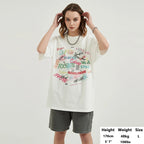 Beige Graffiti Graphic T-Shirt — back view
