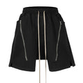 Black Zip Shorts — styling shot