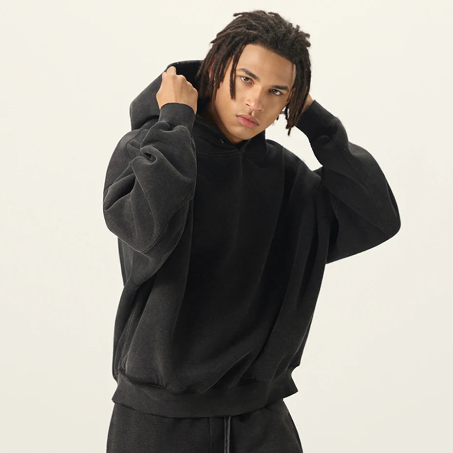 Pullover Vintage Oversized Hoodie — detail shot