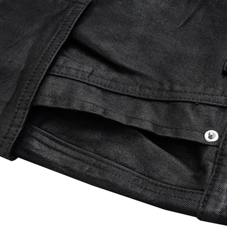 Black Loose Denim Shorts — detail shot