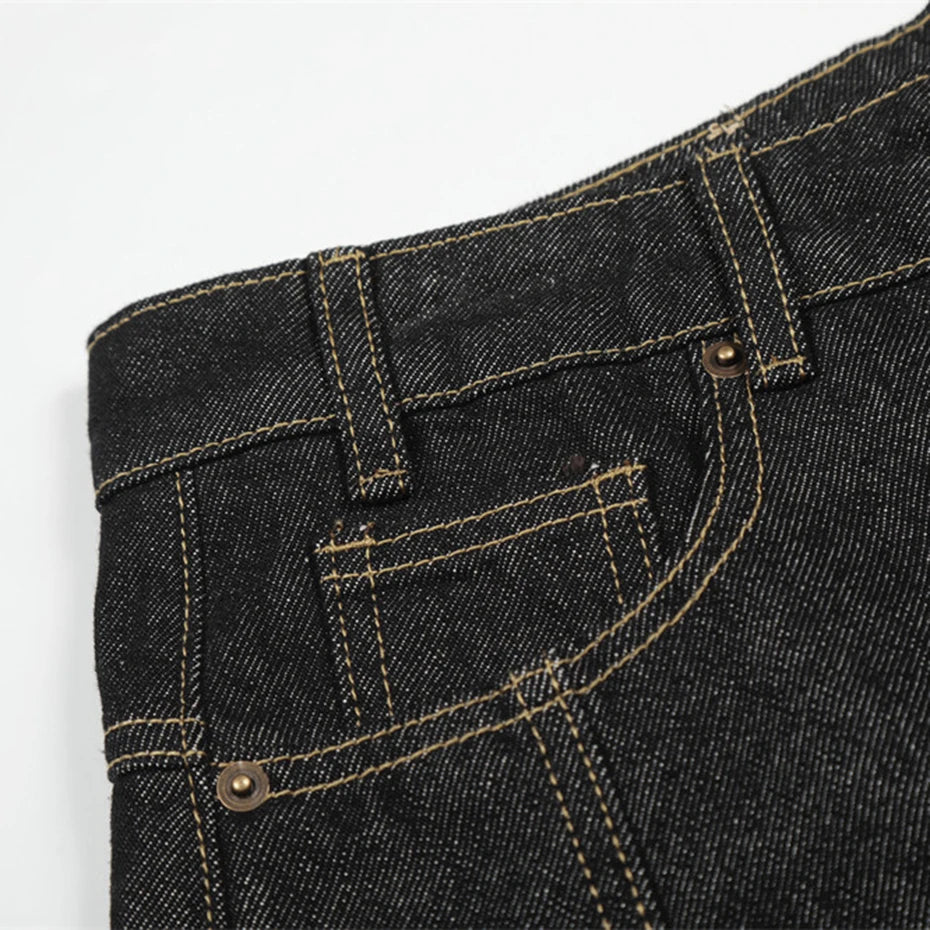 Wide Y2K Loose Denim Shorts — detail shot