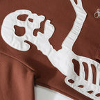 Human Skeleton Hooded Fleece Hoodie — front view