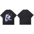Graphic Retro Black Washed T-Shirt — fabric close-up