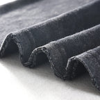 Retro Black Double Faces Washed T-Shirt — fabric close-up
