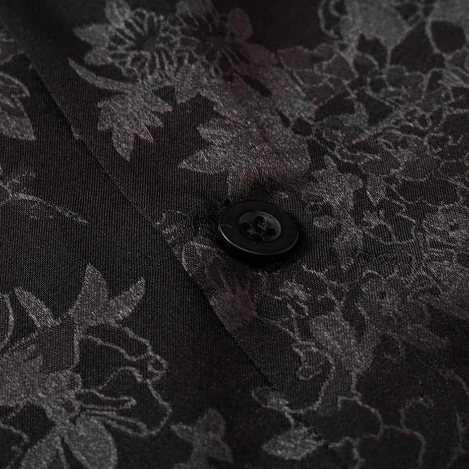 Flower Graphic Loose Shirt — detail shot