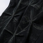 Black Pleated Denim Baggy Jeans — fit shot