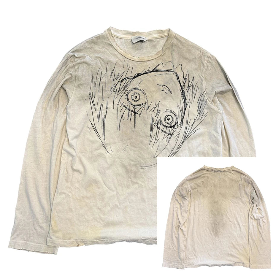 Vintage Anime Graphic Oversized T-Shirt — front view