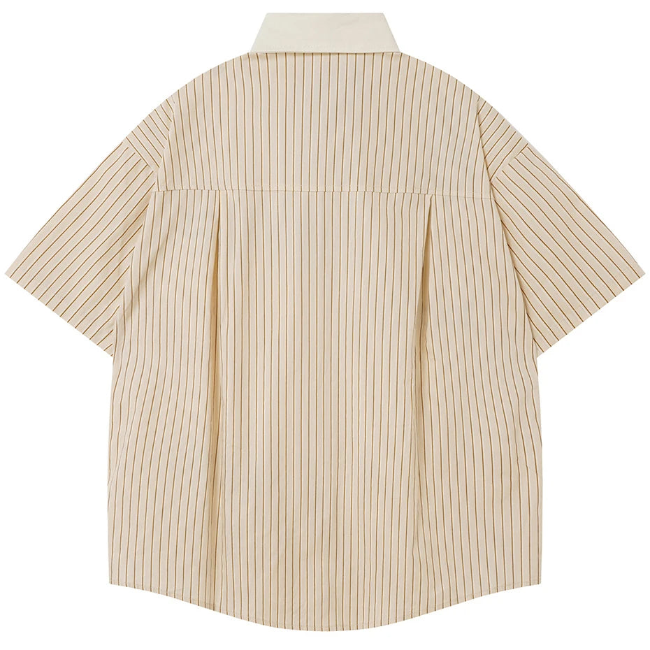 Shirts Vintage Cat Embroidered Oversized Shirt — front view