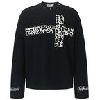 Patchwork Loose Long Sleeve Tee — fabric close-up