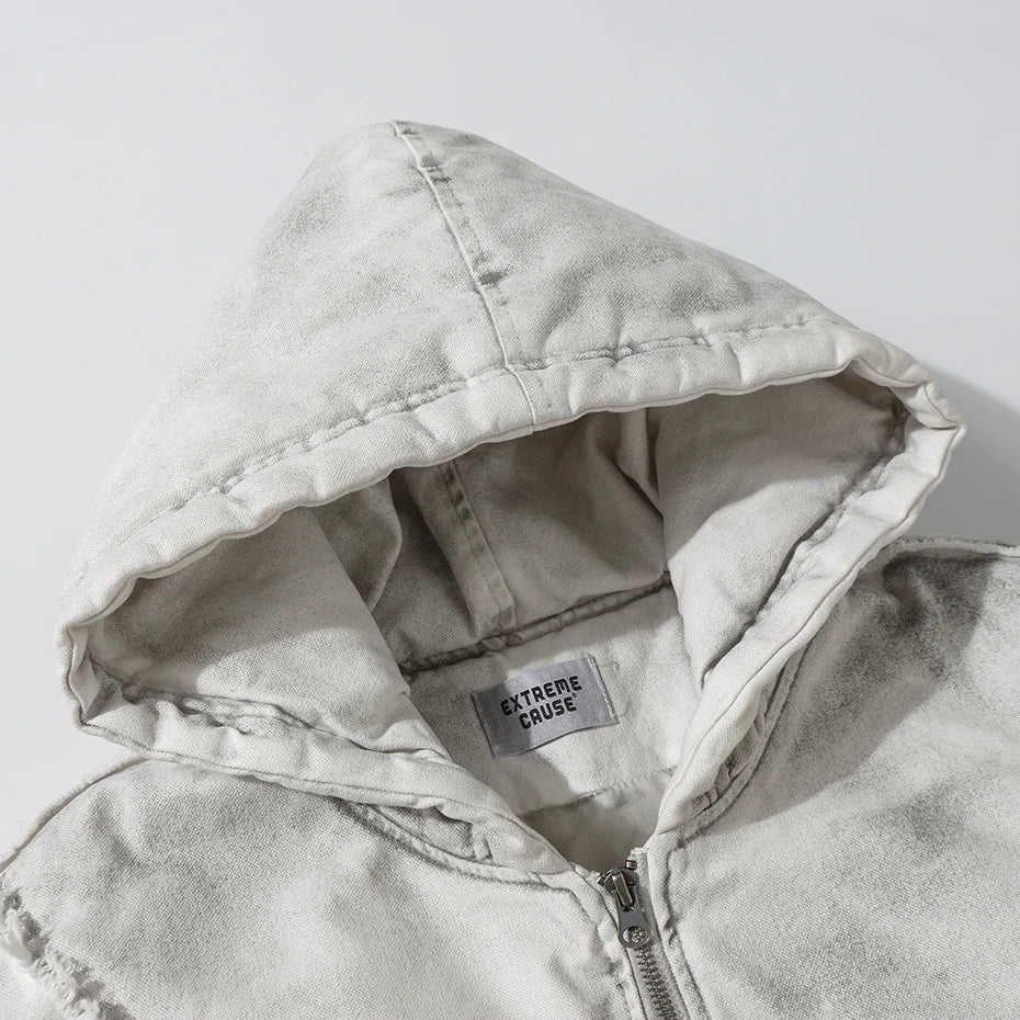 Vintage Hooded Oversized Puffer Jacket — fit shot