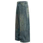 Baggy Vintage Blue Denim Wide Leg Jeans — fit shot