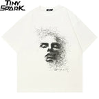 Beige Face Graphic T-Shirt — front view