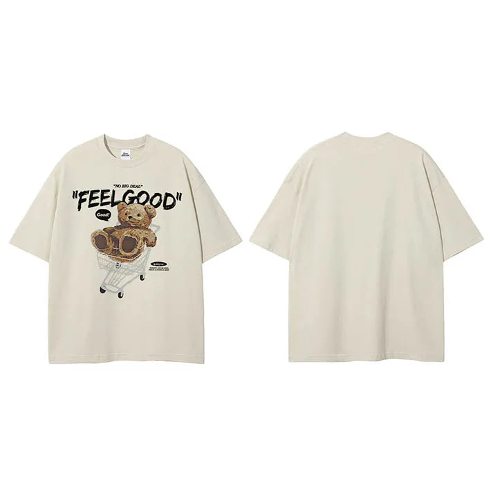 Bear Letter Print T-Shirt — fit shot