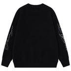 Y2K White Knit Oversized Sweater — front view