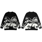 Retro Skull Graphic Knit Sweater — side view