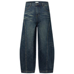 Vintage Blue Denim Wide Leg Jeans — styling shot