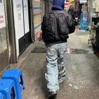Blue Denim Baggy Ripped Jeans — fit shot