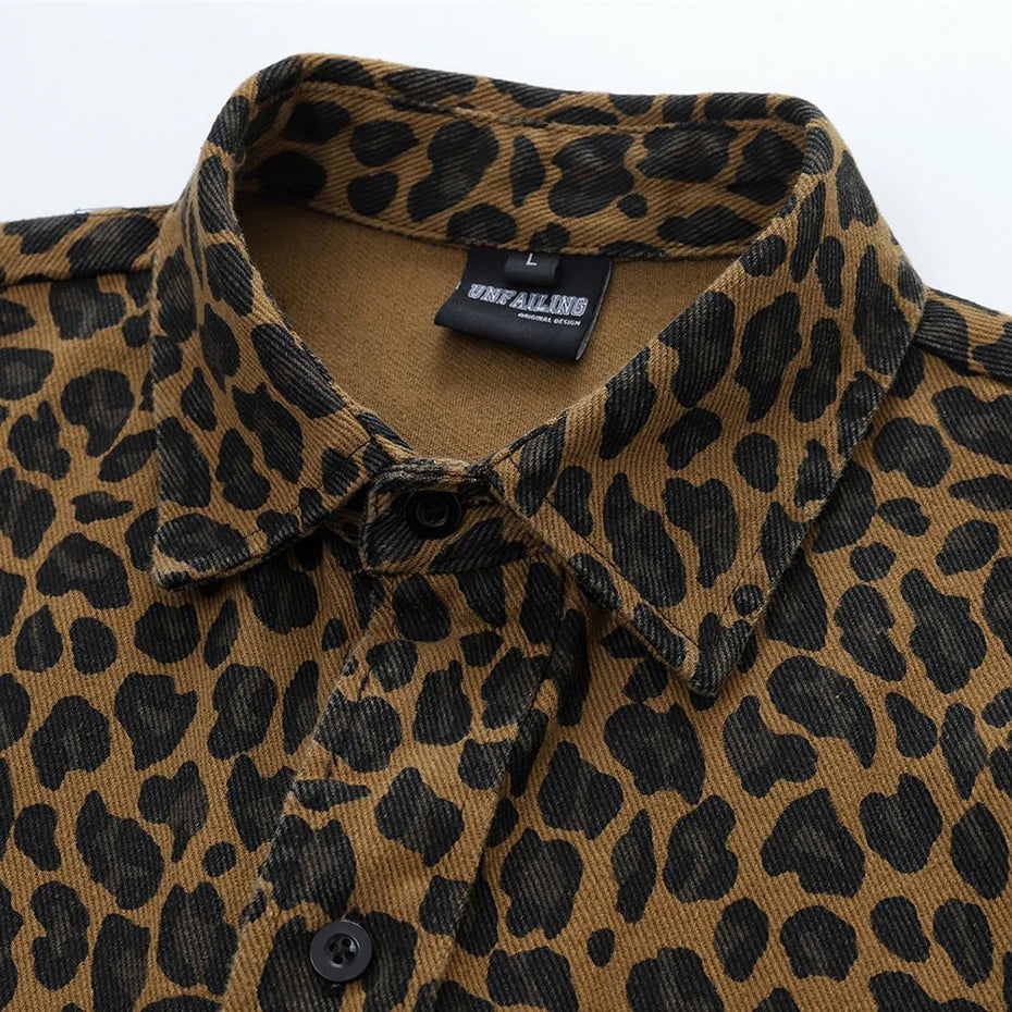 Vintage Leopard Oversized Shirt — back view