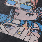 Cartoon Anime Graphic Loose T-Shirt — detail shot